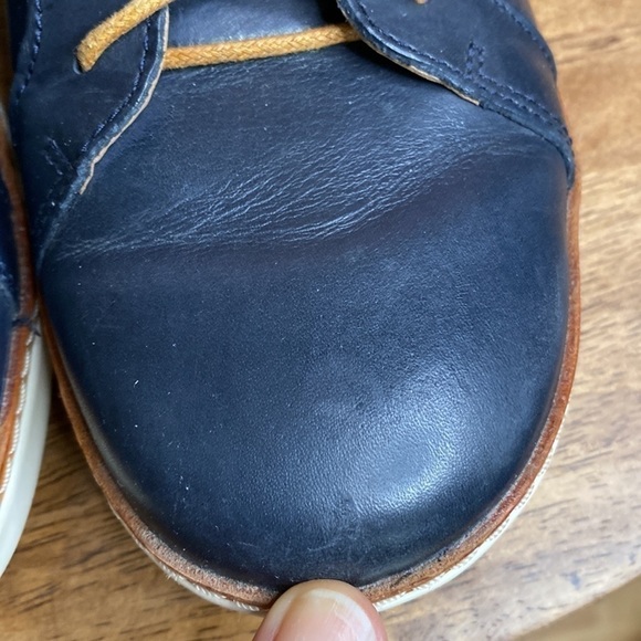 CLARKS Unstructured Amberlee Rosa Lowtop Leather Comfort Navy Sneakers Size 9.5 - Picture 6 of 11